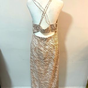 Zara animal print maxi dress with high split - L